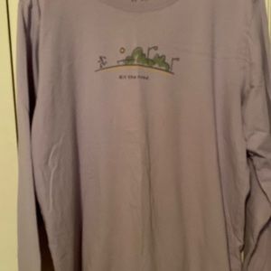 Life is Good long sleeve light purple tee
